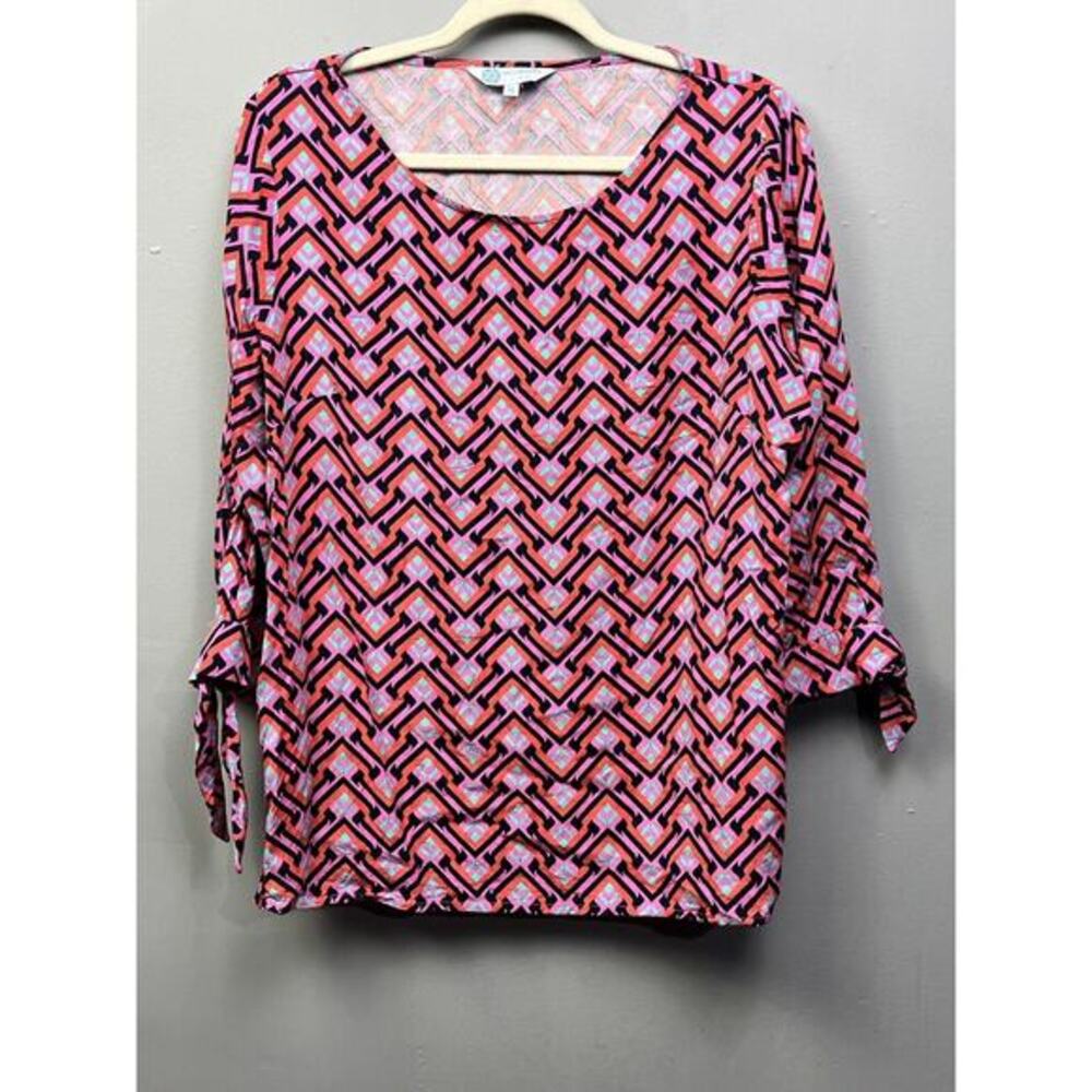Escapada Living Tunic Top Womens XL Rayon Bold print scoop neck Beach
